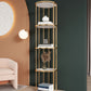 Scandinavian Open Corner Bookshelf with Metal Frame Manufactured Wood Bookcase Clearhalo 'Bookcases' 'furn' 'furn_bookcases' 'Furniture' 'furniture_bookcases' 'Office Furniture' 4887360