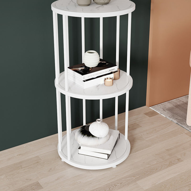 Scandinavian Open Corner Bookshelf with Metal Frame Manufactured Wood Bookcase Clearhalo 'Bookcases' 'furn' 'furn_bookcases' 'Furniture' 'furniture_bookcases' 'Office Furniture' 4887368