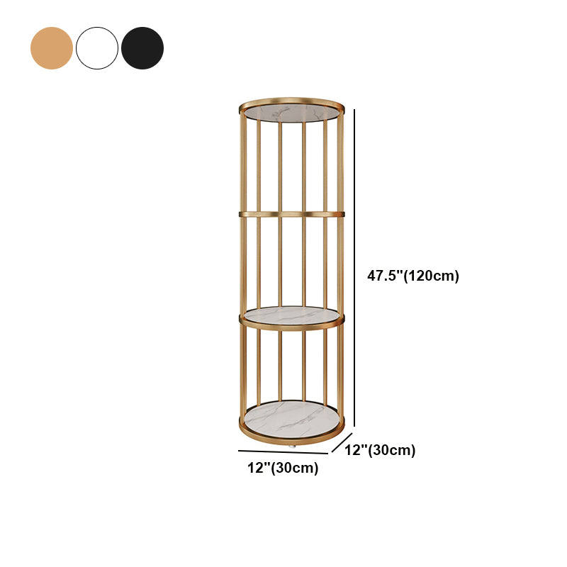 Scandinavian Open Corner Bookshelf with Metal Frame Manufactured Wood Bookcase Clearhalo 'Bookcases' 'furn' 'furn_bookcases' 'Furniture' 'furniture_bookcases' 'Office Furniture' 4887378
