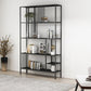 Metal Open Back Bookshelf Industrial Vertical Bookcase for Living Room 35.4"L x 11.8"W x 76.8"H Black Clearhalo 'Bookcases' 'furn' 'furn_bookcases' 'Furniture' 'furniture_bookcases' 'Office Furniture' 4887388
