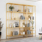 Metal Open Back Bookshelf Industrial Vertical Bookcase for Living Room 59.1"L x 11.8"W x 76.8"H Gold Clearhalo 'Bookcases' 'furn' 'furn_bookcases' 'Furniture' 'furniture_bookcases' 'Office Furniture' 4887398