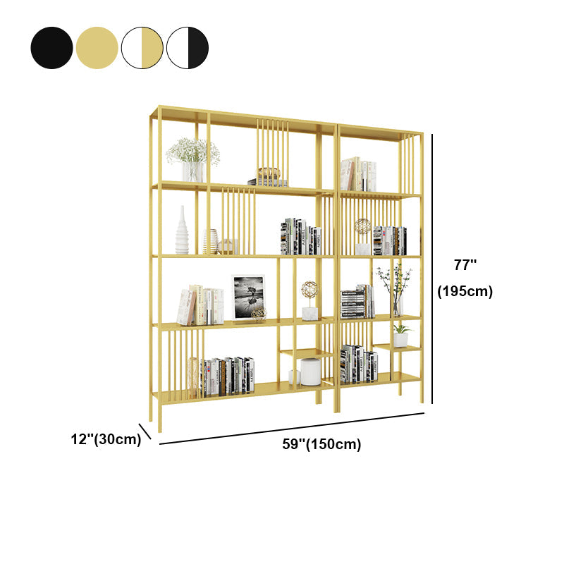 Metal Open Back Bookshelf Industrial Vertical Bookcase for Living Room Clearhalo 'Bookcases' 'furn' 'furn_bookcases' 'Furniture' 'furniture_bookcases' 'Office Furniture' 4887403