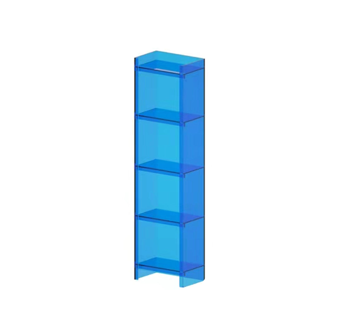 Acrylic Bookshelf Scandinavian Style Closed Back Bookcase for Home Office Study Room 15.7"L x 9.8"W x 59.8"H Blue Clearhalo 'Bookcases' 'furn' 'furn_bookcases' 'Furniture' 'furniture_bookcases' 'Office Furniture' 4887412