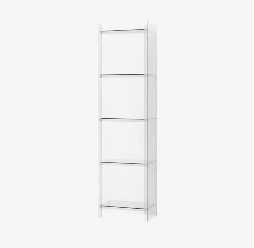 Acrylic Bookshelf Scandinavian Style Closed Back Bookcase for Home Office Study Room 15.7"L x 9.8"W x 59.8"H Clear Clearhalo 'Bookcases' 'furn' 'furn_bookcases' 'Furniture' 'furniture_bookcases' 'Office Furniture' 4887415