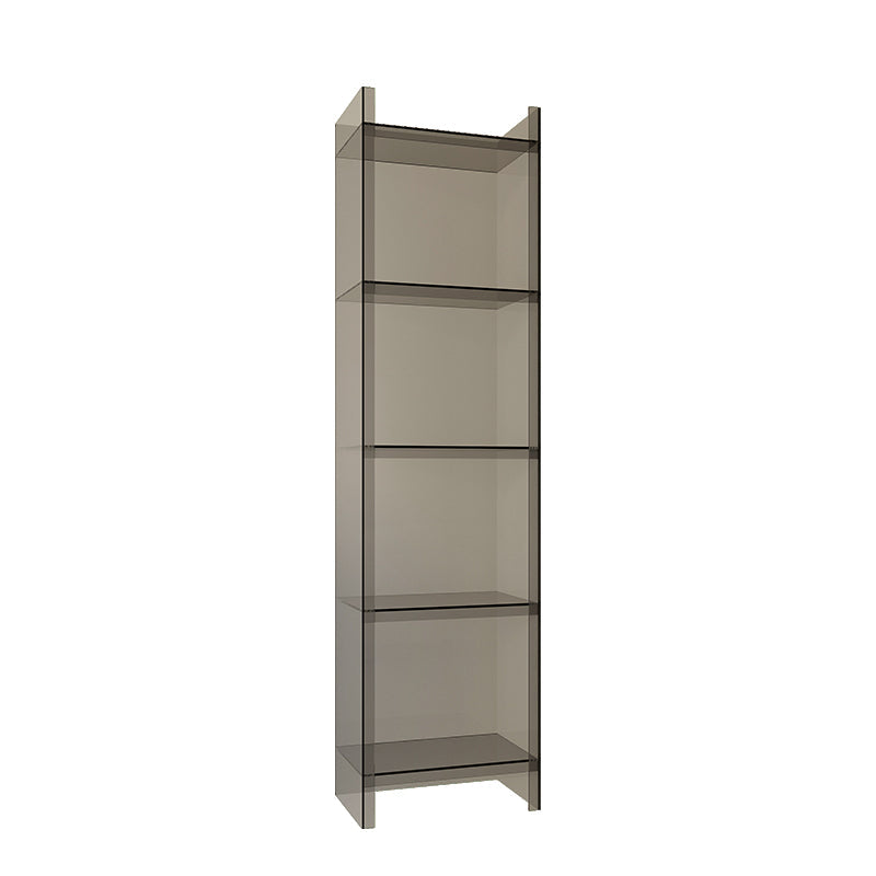 Acrylic Bookshelf Scandinavian Style Closed Back Bookcase for Home Office Study Room 15.7"L x 9.8"W x 59.8"H Grey Clearhalo 'Bookcases' 'furn' 'furn_bookcases' 'Furniture' 'furniture_bookcases' 'Office Furniture' 4887419