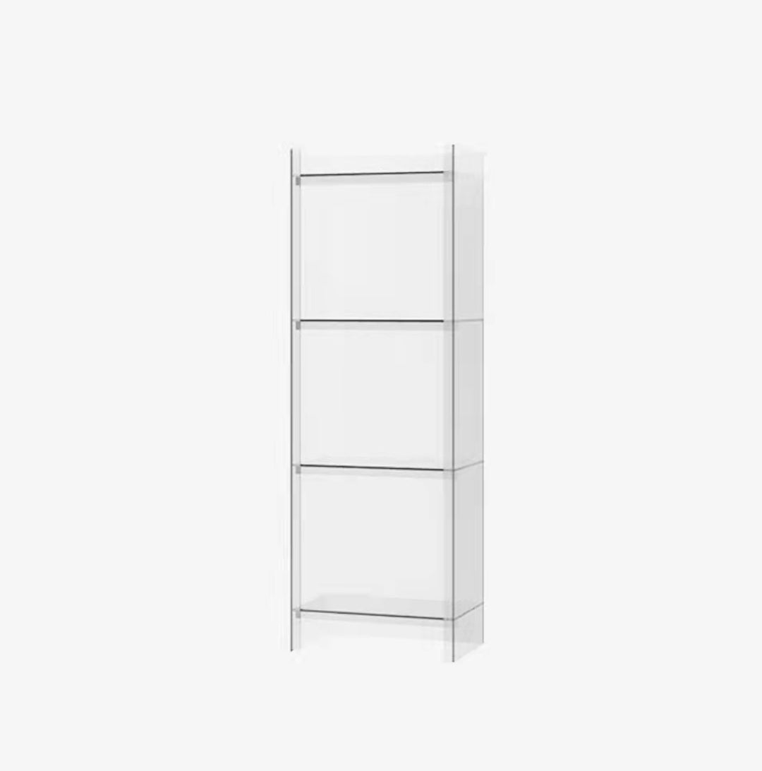 Acrylic Bookshelf Scandinavian Style Closed Back Bookcase for Home Office Study Room 15.7"L x 9.8"W x 46.5"H Clear Clearhalo 'Bookcases' 'furn' 'furn_bookcases' 'Furniture' 'furniture_bookcases' 'Office Furniture' 4887421