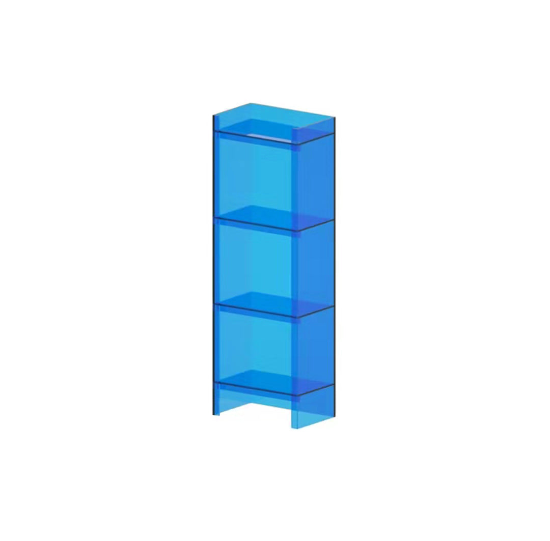 Acrylic Bookshelf Scandinavian Style Closed Back Bookcase for Home Office Study Room 15.7"L x 9.8"W x 46.5"H Blue Clearhalo 'Bookcases' 'furn' 'furn_bookcases' 'Furniture' 'furniture_bookcases' 'Office Furniture' 4887422