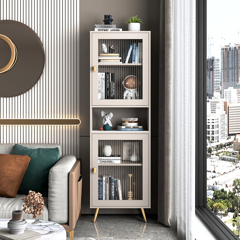 Engineered Wood Standard Bookcase Modern Closed Back Bookshelf for Home 23.6"L x 11.8"W x 74.7"H Gold Clearhalo 'Bookcases' 'furn' 'furn_bookcases' 'Furniture' 'furniture_bookcases' 'Office Furniture' 4887432