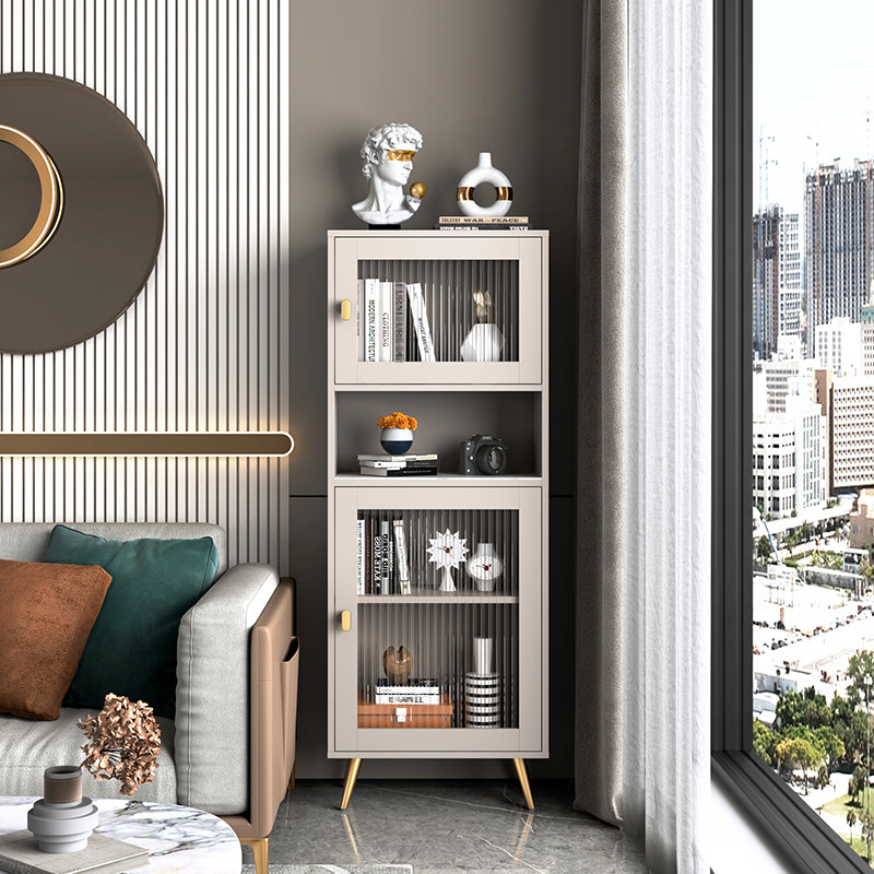 Engineered Wood Standard Bookcase Modern Closed Back Bookshelf for Home 23.6"L x 11.8"W x 62.2"H Gold Clearhalo 'Bookcases' 'furn' 'furn_bookcases' 'Furniture' 'furniture_bookcases' 'Office Furniture' 4887433