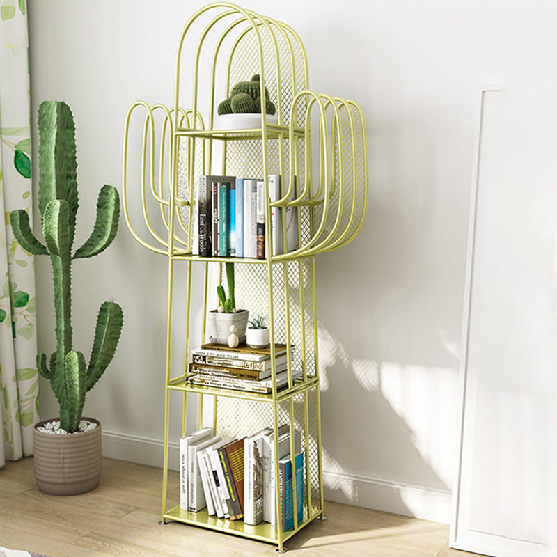 Glam Style Metal Bookshelf 4-shelf Closed Back Bookcase for Home Clearhalo 'Bookcases' 'furn' 'furn_bookcases' 'Furniture' 'furniture_bookcases' 'Office Furniture' 4887446