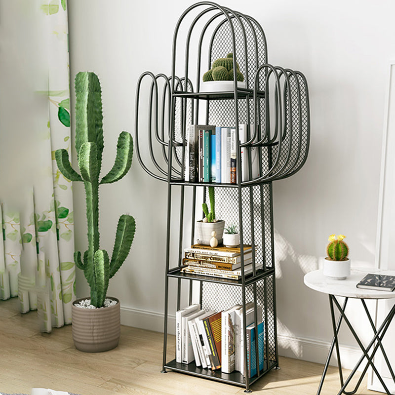 Glam Style Metal Bookshelf 4-shelf Closed Back Bookcase for Home Clearhalo 'Bookcases' 'furn' 'furn_bookcases' 'Furniture' 'furniture_bookcases' 'Office Furniture' 4887449