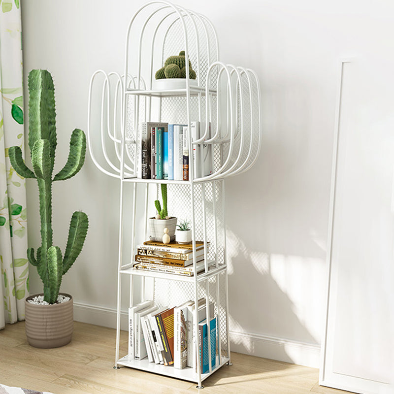 Glam Style Metal Bookshelf 4-shelf Closed Back Bookcase for Home Clearhalo 'Bookcases' 'furn' 'furn_bookcases' 'Furniture' 'furniture_bookcases' 'Office Furniture' 4887453