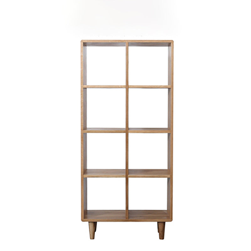 Natural Scandinavian Etagere Bookshelf White Oak Open Bookcase 27.6"L x 11.8"W x 60.2"H Clearhalo 'Bookcases' 'furn' 'furn_bookcases' 'Furniture' 'furniture_bookcases' 'Office Furniture' 4887462
