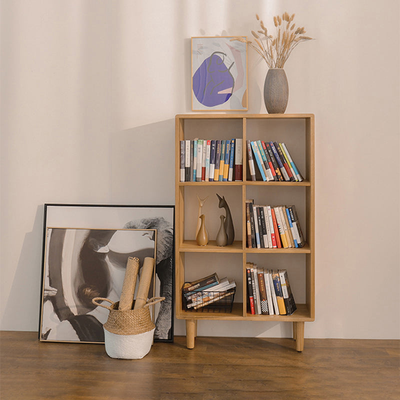 Natural Scandinavian Etagere Bookshelf White Oak Open Bookcase Clearhalo 'Bookcases' 'furn' 'furn_bookcases' 'Furniture' 'furniture_bookcases' 'Office Furniture' 4887467