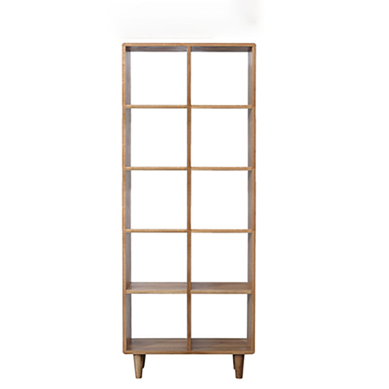 Natural Scandinavian Etagere Bookshelf White Oak Open Bookcase 27.6"L x 11.8"W x 73.6"H Clearhalo 'Bookcases' 'furn' 'furn_bookcases' 'Furniture' 'furniture_bookcases' 'Office Furniture' 4887468