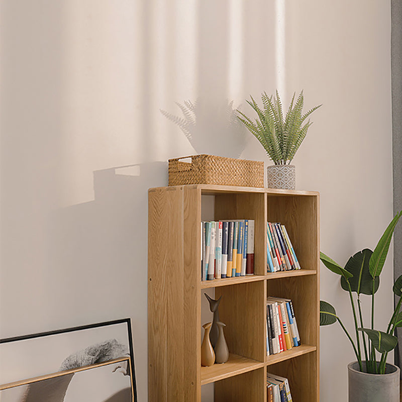 Natural Scandinavian Etagere Bookshelf White Oak Open Bookcase Clearhalo 'Bookcases' 'furn' 'furn_bookcases' 'Furniture' 'furniture_bookcases' 'Office Furniture' 4887473