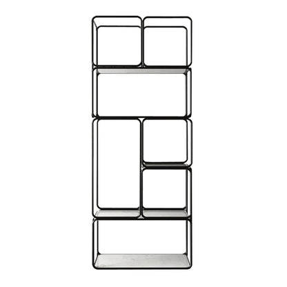Glam Style Metal Bookshelf Etagere Shelf Bookcase for Home Office 23.6"L x 13.4"W x 59.1"H Black Clearhalo 'Bookcases' 'furn' 'furn_bookcases' 'Furniture' 'furniture_bookcases' 'Office Furniture' 4887483