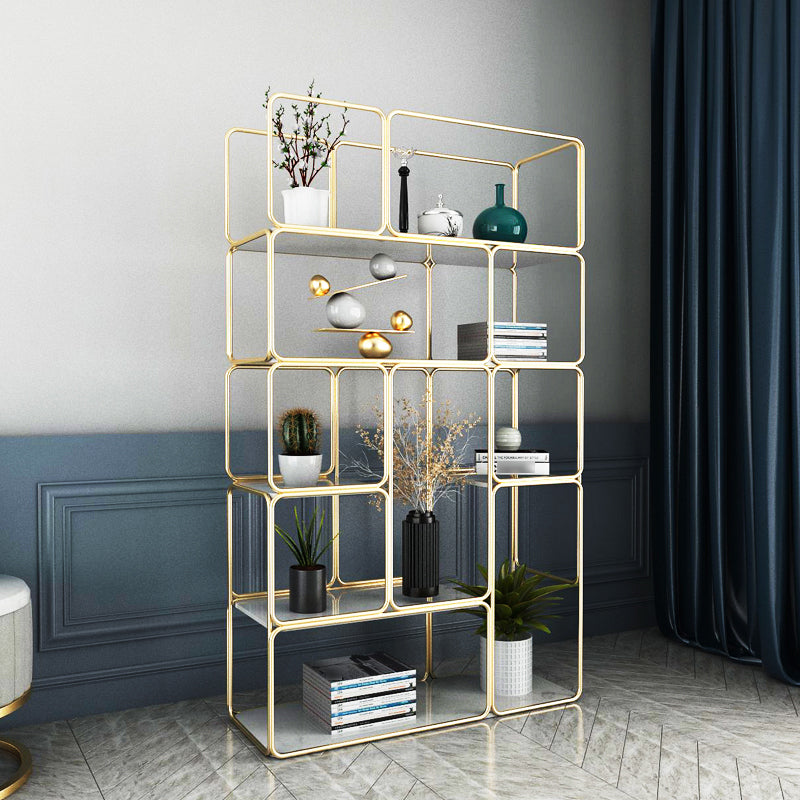 Glam Style Metal Bookshelf Etagere Shelf Bookcase for Home Office Clearhalo 'Bookcases' 'furn' 'furn_bookcases' 'Furniture' 'furniture_bookcases' 'Office Furniture' 4887487