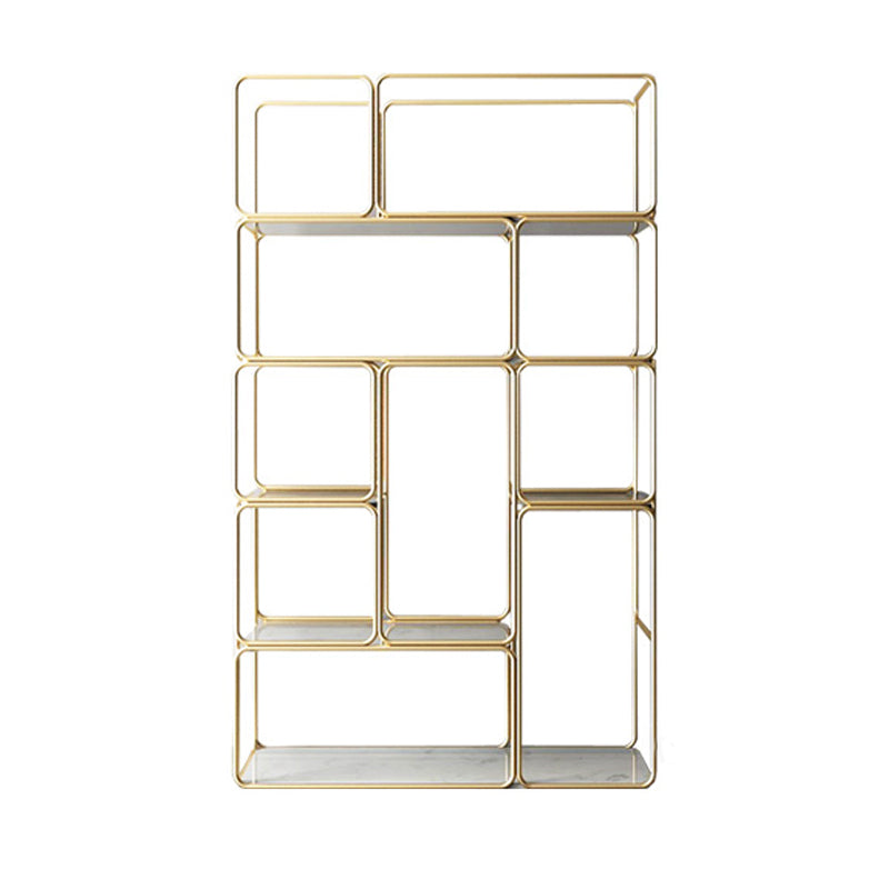 Glam Style Metal Bookshelf Etagere Shelf Bookcase for Home Office Clearhalo 'Bookcases' 'furn' 'furn_bookcases' 'Furniture' 'furniture_bookcases' 'Office Furniture' 4887491