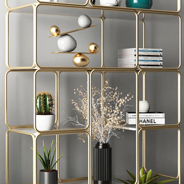 Glam Style Metal Bookshelf Etagere Shelf Bookcase for Home Office Clearhalo 'Bookcases' 'furn' 'furn_bookcases' 'Furniture' 'furniture_bookcases' 'Office Furniture' 4887493