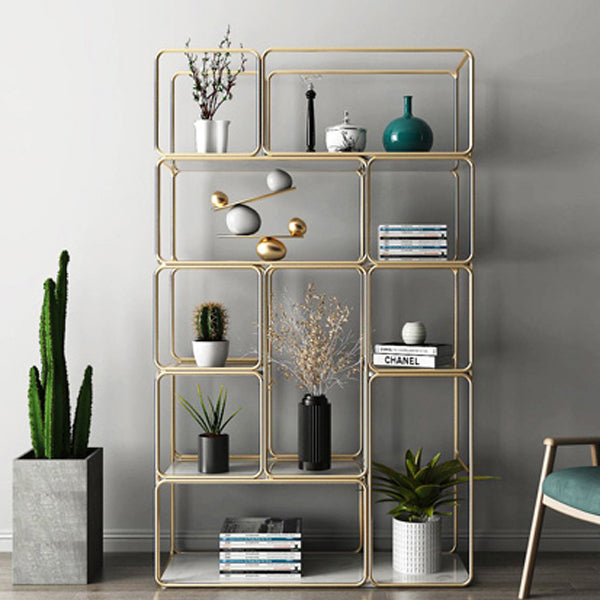 Glam Style Metal Bookshelf Etagere Shelf Bookcase for Home Office Clearhalo 'Bookcases' 'furn' 'furn_bookcases' 'Furniture' 'furniture_bookcases' 'Office Furniture' 4887496