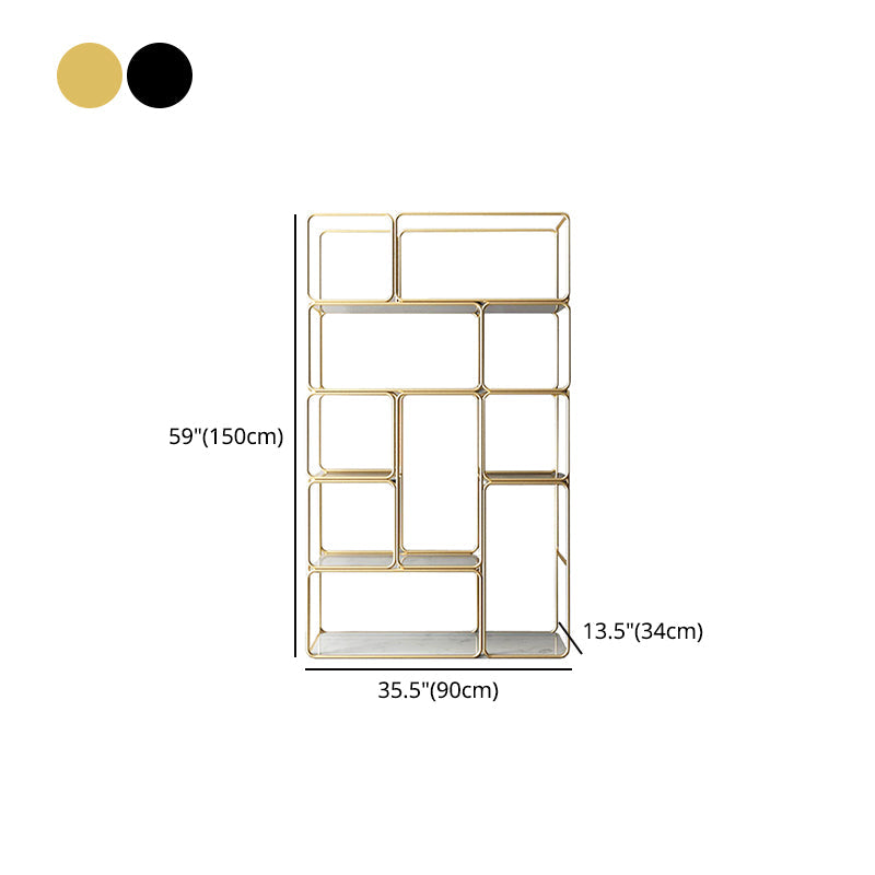 Glam Style Metal Bookshelf Etagere Shelf Bookcase for Home Office Clearhalo 'Bookcases' 'furn' 'furn_bookcases' 'Furniture' 'furniture_bookcases' 'Office Furniture' 4887498