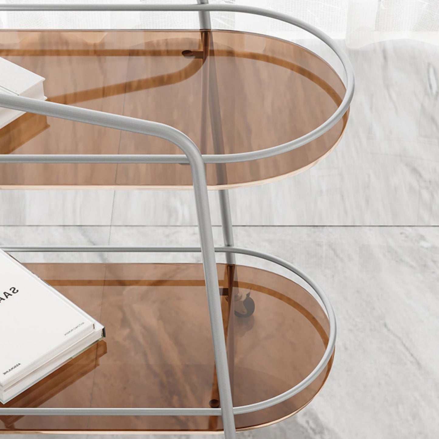 Glam Style Geometric Bookcase Metal Vertical Bookshelf,27.2" H x 13" W Clearhalo 'Bookcases' 'furn' 'furn_bookcases' 'Furniture' 'furniture_bookcases' 'Office Furniture' 4887512