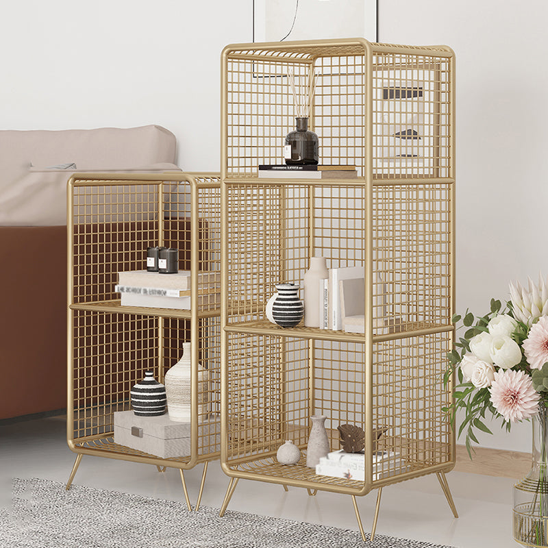 Glam Iron Standard Bookshelf Gold and Black Vertical Bookcase for Bedroom Clearhalo 'Bookcases' 'furn' 'furn_bookcases' 'Furniture' 'furniture_bookcases' 'Office Furniture' 4887535
