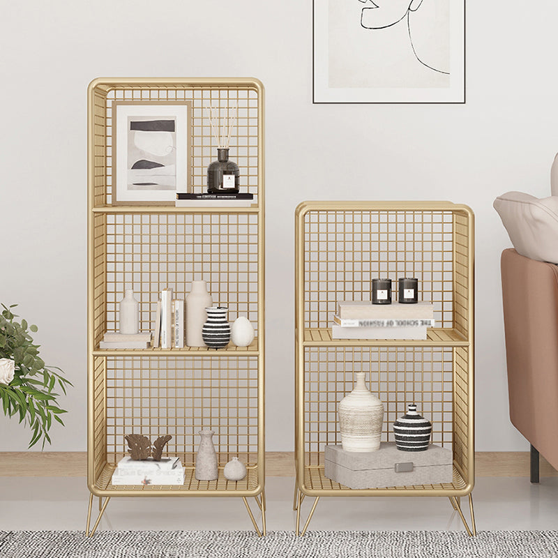 Glam Iron Standard Bookshelf Gold and Black Vertical Bookcase for Bedroom Clearhalo 'Bookcases' 'furn' 'furn_bookcases' 'Furniture' 'furniture_bookcases' 'Office Furniture' 4887538