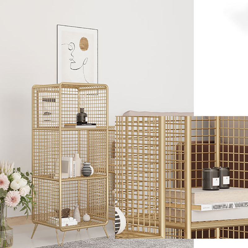 Glam Iron Standard Bookshelf Gold and Black Vertical Bookcase for Bedroom Clearhalo 'Bookcases' 'furn' 'furn_bookcases' 'Furniture' 'furniture_bookcases' 'Office Furniture' 4887545