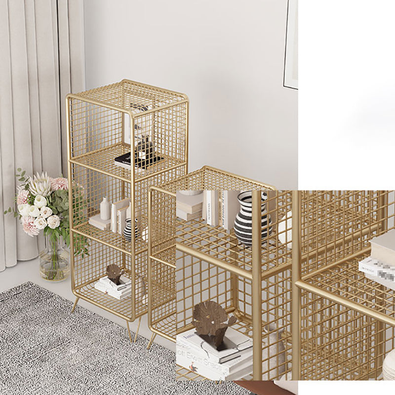 Glam Iron Standard Bookshelf Gold and Black Vertical Bookcase for Bedroom Clearhalo 'Bookcases' 'furn' 'furn_bookcases' 'Furniture' 'furniture_bookcases' 'Office Furniture' 4887547