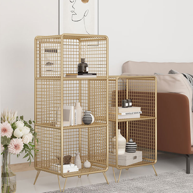 Glam Iron Standard Bookshelf Gold and Black Vertical Bookcase for Bedroom Clearhalo 'Bookcases' 'furn' 'furn_bookcases' 'Furniture' 'furniture_bookcases' 'Office Furniture' 4887552