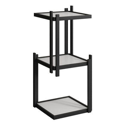 Glam Style Open Bookshelf Vertical Shelf Bookcase for Home Office 11.8"L x 11.8"W x 29.1"H Black Clearhalo 'Bookcases' 'furn' 'furn_bookcases' 'Furniture' 'furniture_bookcases' 'Office Furniture' 4887570