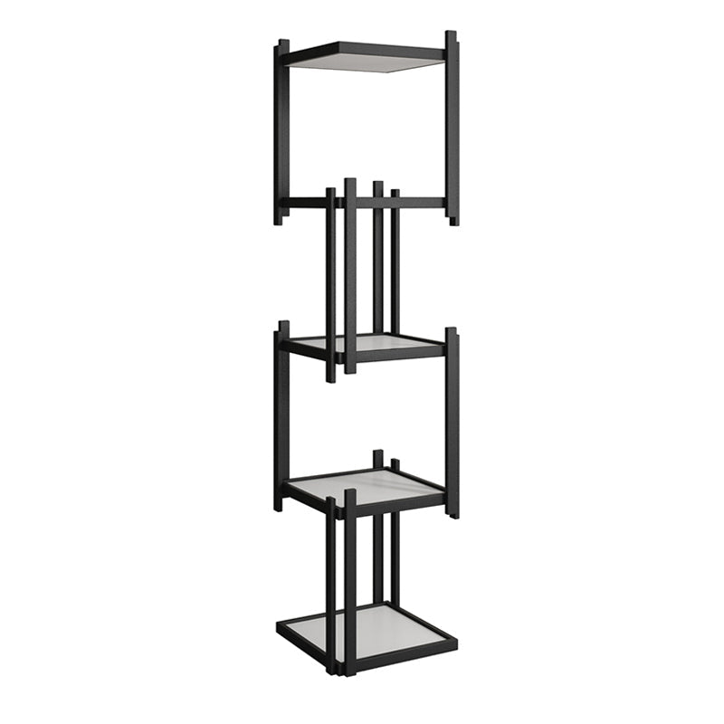 Glam Style Open Bookshelf Vertical Shelf Bookcase for Home Office 11.8"L x 11.8"W x 54.3"H Black Clearhalo 'Bookcases' 'furn' 'furn_bookcases' 'Furniture' 'furniture_bookcases' 'Office Furniture' 4887574
