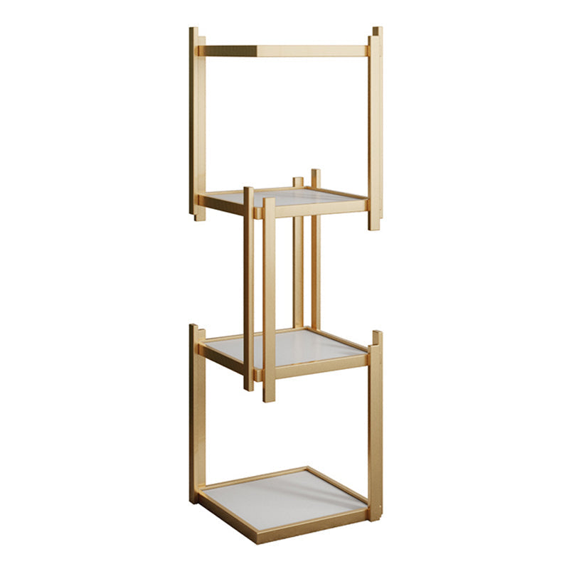 Glam Style Open Bookshelf Vertical Shelf Bookcase for Home Office 11.8"L x 11.8"W x 41.7"H Gold Clearhalo 'Bookcases' 'furn' 'furn_bookcases' 'Furniture' 'furniture_bookcases' 'Office Furniture' 4887578