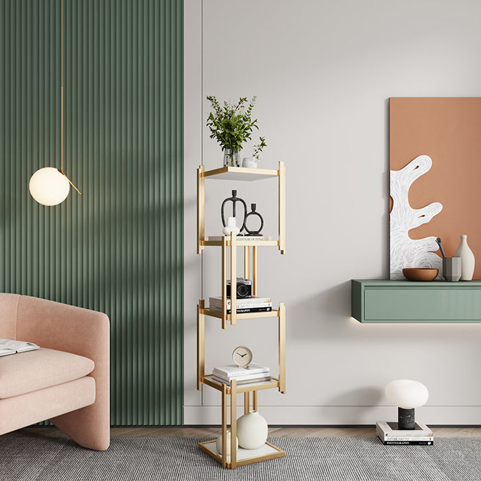 Glam Style Open Bookshelf Vertical Shelf Bookcase for Home Office Clearhalo 'Bookcases' 'furn' 'furn_bookcases' 'Furniture' 'furniture_bookcases' 'Office Furniture' 4887588