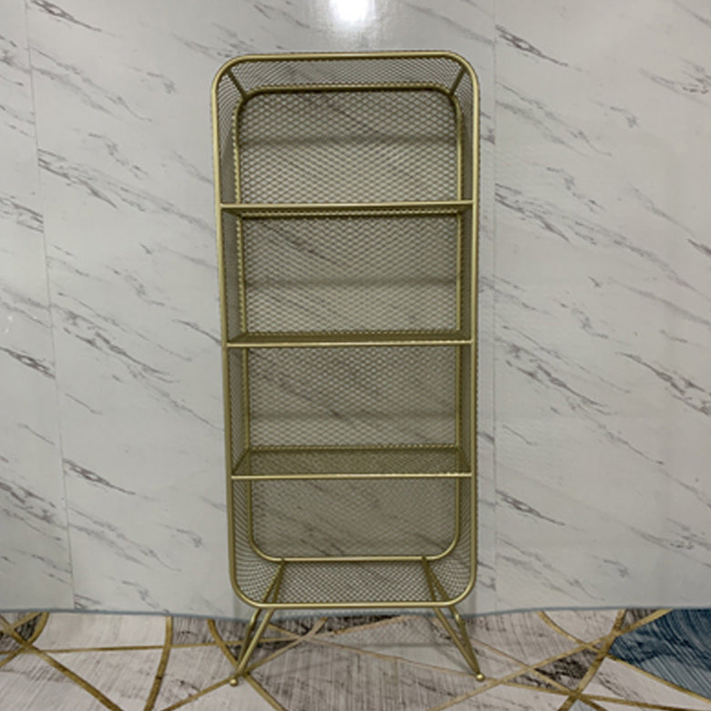 Glam Style Bookshelf Closed Back Bookcase forStudy Room Home Office 23.6"L x 11.8"W x 59.1"H Gold Clearhalo 'Bookcases' 'furn' 'furn_bookcases' 'Furniture' 'furniture_bookcases' 'Office Furniture' 4887598