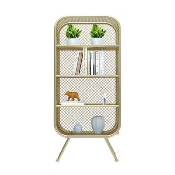 Glam Style Bookshelf Closed Back Bookcase forStudy Room Home Office 31.5"L x 11.8"W x 59.1"H Gold Clearhalo 'Bookcases' 'furn' 'furn_bookcases' 'Furniture' 'furniture_bookcases' 'Office Furniture' 4887600