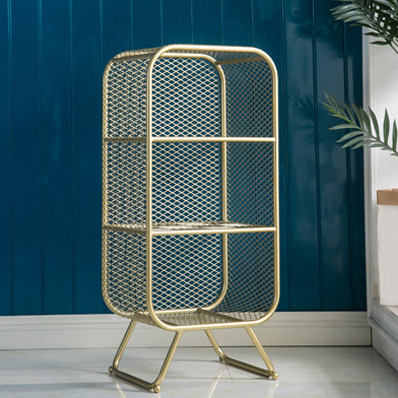 Glam Style Bookshelf Closed Back Bookcase forStudy Room Home Office 15.7"L x 11.8"W x 35.4"H Dark Gold Clearhalo 'Bookcases' 'furn' 'furn_bookcases' 'Furniture' 'furniture_bookcases' 'Office Furniture' 4887603