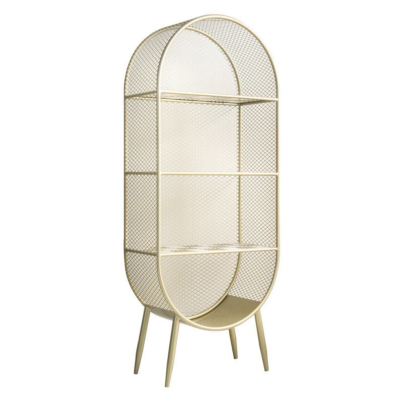 Glam Style Bookshelf Closed Back Bookcase forStudy Room Home Office 23.6"L x 11.8"W x 59.1"H Rose Gold Clearhalo 'Bookcases' 'furn' 'furn_bookcases' 'Furniture' 'furniture_bookcases' 'Office Furniture' 4887614