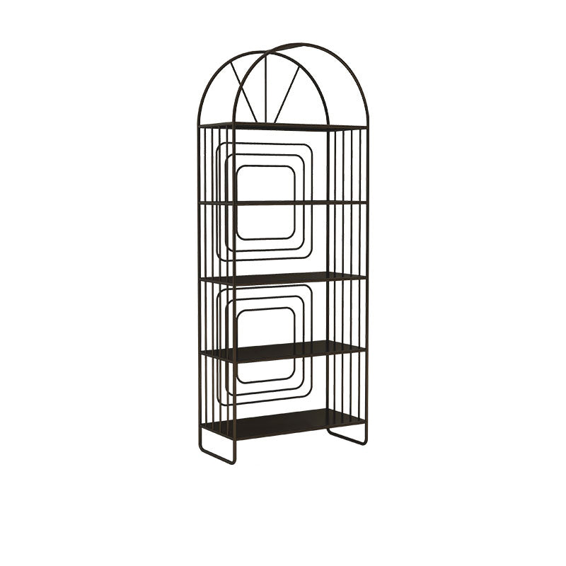 Open Back Bookshelf Scandinavian Style Bookcase for Home Office Study Room 23.6"L x 11"W x 63"H Black Clearhalo 'Bookcases' 'furn' 'furn_bookcases' 'Furniture' 'furniture_bookcases' 'Office Furniture' 4888155