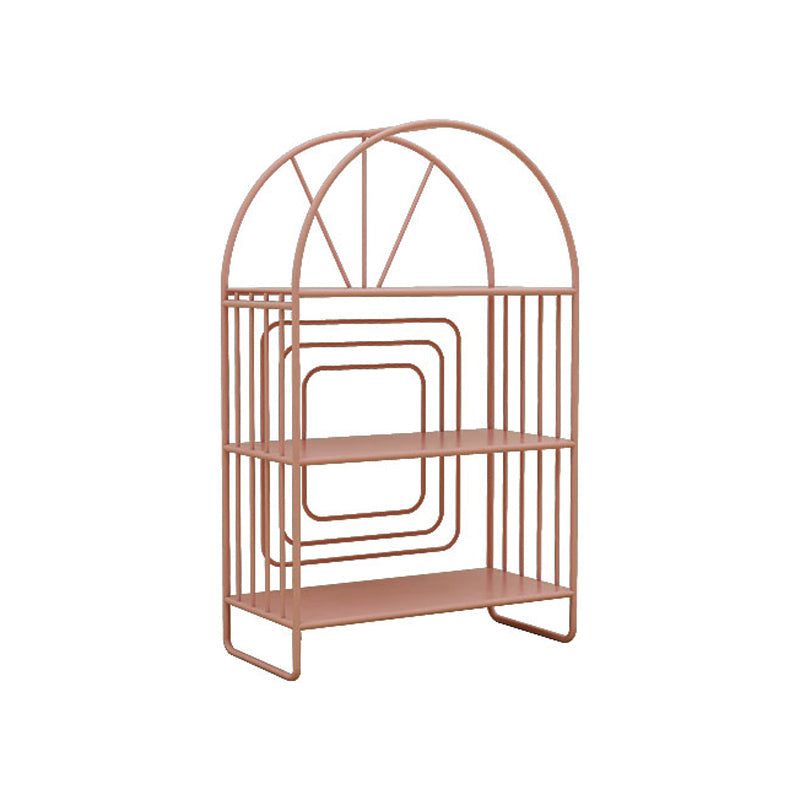 Scandinavian Style Metal Bookshelf Open Back Bookcase for Office 24"L x 11"W x 39"H Pink Clearhalo 'Bookcases' 'furn' 'furn_bookcases' 'Furniture' 'furniture_bookcases' 'Office Furniture' 4888179