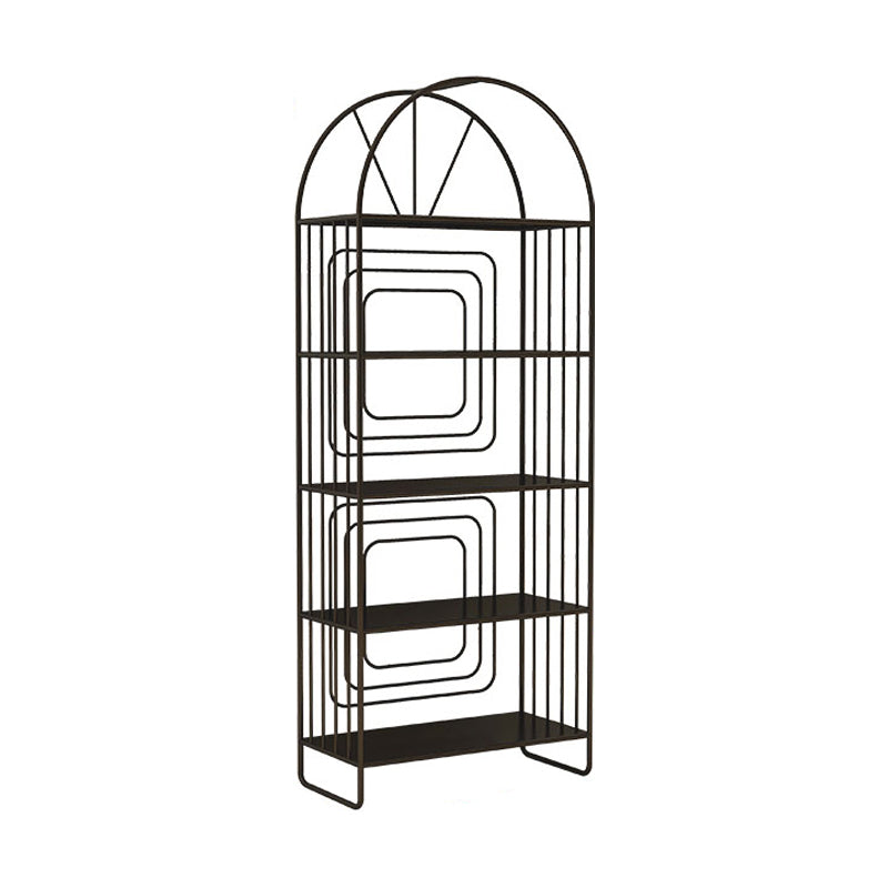 Scandinavian Style Bookshelf Open Back Bookcase for Home Office 23.6"L x 11"W x 63"H Black Clearhalo 'Bookcases' 'furn' 'furn_bookcases' 'Furniture' 'furniture_bookcases' 'Office Furniture' 4888199