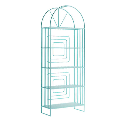 Metal Standard Bookcase Scandinavian Style Open Back Bookshelf 23.6"L x 11"W x 63"H Blue Clearhalo 'Bookcases' 'furn' 'furn_bookcases' 'Furniture' 'furniture_bookcases' 'Office Furniture' 4888230