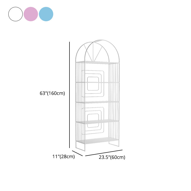 Metal Standard Bookcase Scandinavian Style Open Back Bookshelf Clearhalo 'Bookcases' 'furn' 'furn_bookcases' 'Furniture' 'furniture_bookcases' 'Office Furniture' 4888236