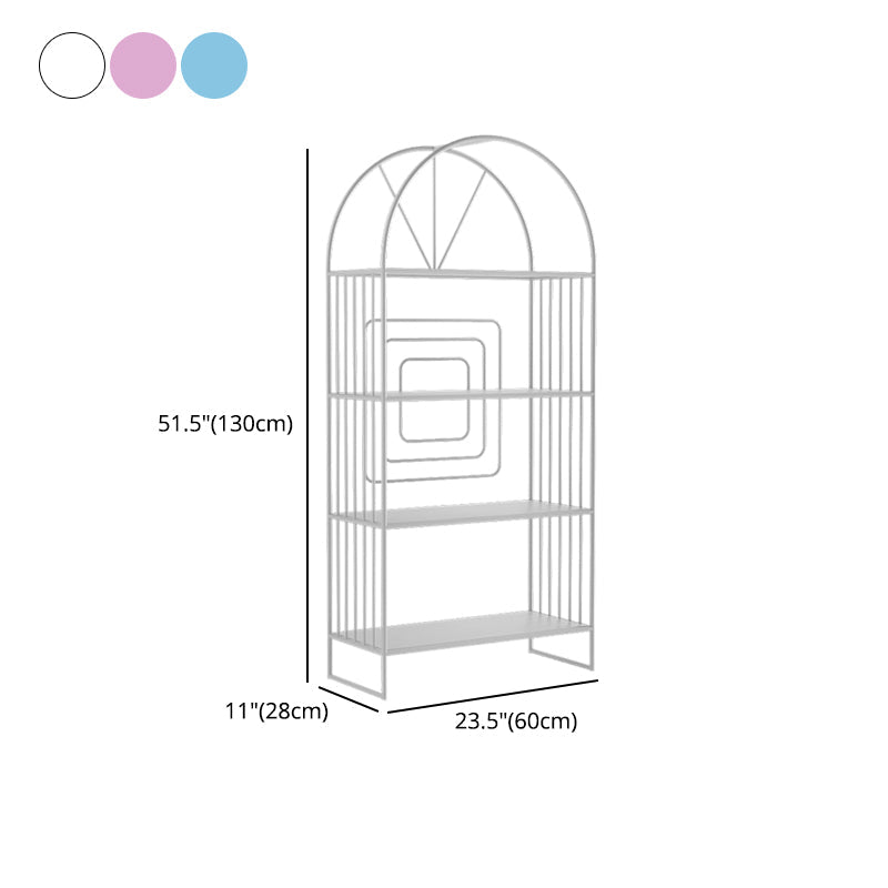 Metal Standard Bookcase Scandinavian Style Open Back Bookshelf Clearhalo 'Bookcases' 'furn' 'furn_bookcases' 'Furniture' 'furniture_bookcases' 'Office Furniture' 4888237