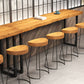 Industrial Bar Dining Table Solid Wood Bar Dining Table with Sled Base 70.9"L x 15.7"W x 41.3"H Without Chairs Clearhalo 'Bar Furniture' 'Bar Tables' 'bar_tables' 'furn' 'furn_bar_tables' 'Furniture' 'furniture_bar_tables' 'Kitchen & Dining Furniture' 4888269