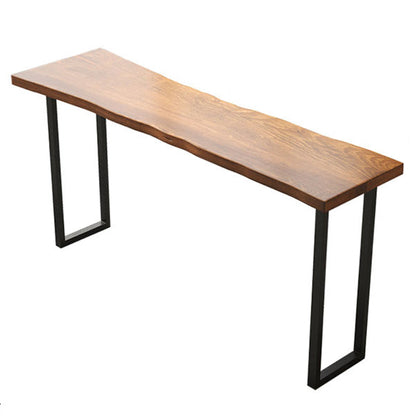 Industrial Bar Dining Table Solid Wood Bar Dining Table with Sled Base Without Chairs Clearhalo 'Bar Furniture' 'Bar Tables' 'bar_tables' 'furn' 'furn_bar_tables' 'Furniture' 'furniture_bar_tables' 'Kitchen & Dining Furniture' 4888272