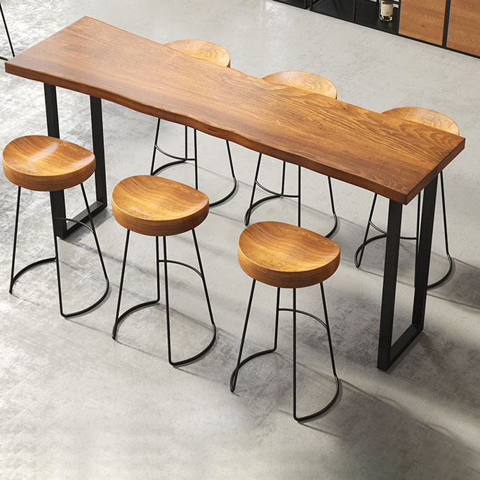 Industrial Bar Dining Table Solid Wood Bar Dining Table with Sled Base Clearhalo 'Bar Furniture' 'Bar Tables' 'bar_tables' 'furn' 'furn_bar_tables' 'Furniture' 'furniture_bar_tables' 'Kitchen & Dining Furniture' 4888281