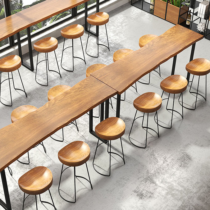 Industrial Bar Dining Table Solid Wood Bar Dining Table with Sled Base Clearhalo 'Bar Furniture' 'Bar Tables' 'bar_tables' 'furn' 'furn_bar_tables' 'Furniture' 'furniture_bar_tables' 'Kitchen & Dining Furniture' 4888282